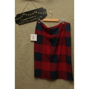 LLR Navy & Red Buffalo Plaid Cassie Skirt 3XL